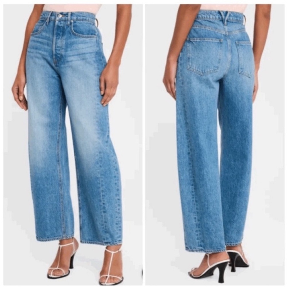 Veronica Beard Ryder Saddle jeans barrel leg curved